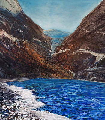 LHC, 160x140cm, mixed media on canvas, 2017