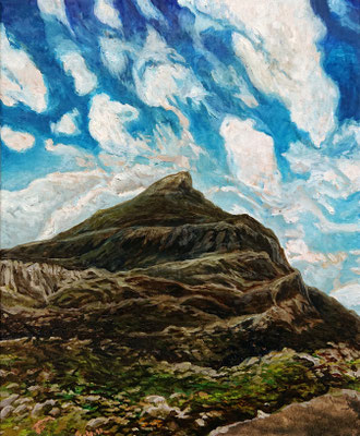 Vandring_4, 38x46cm, mixed media on canvas, 2019