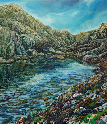 Steinkast 02, 150x130cm, mixed media on canvas 2018