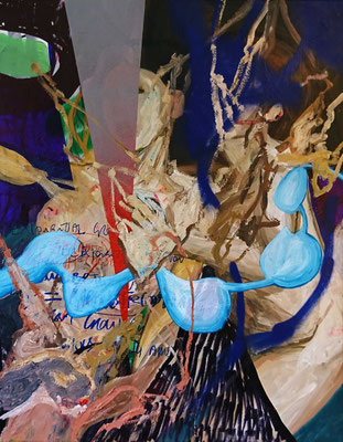 Untitled 2(temporary title), 90x70cm, mixed media on canvas,  2017