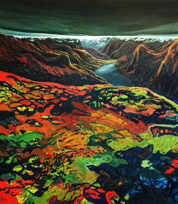 God of the high places-14,  160x140cm, mixed media on canvas, 2016