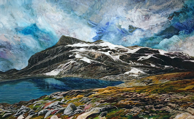 Vandring_1, 105x170cm, mixed media on canvas, 2019