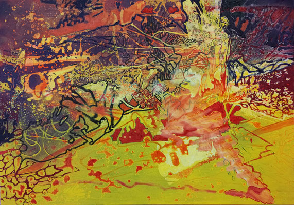 Windstopper, 70x100cm, mixed media on canvas 2024