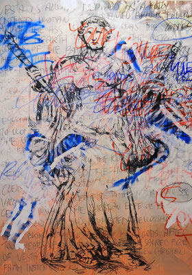 Vesta 03, mixed media on canvas, 200x140cm 2014