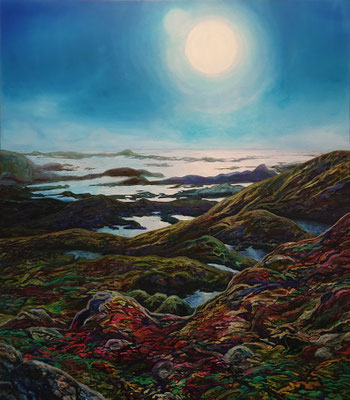 Steinkast 01, 160x140cm, mixed media on canvas 2018