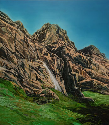 Steinkast_7, 150x130cm, Mixed media on canvas, 2018
