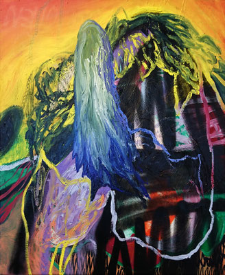 Untitled (yellow) 61x50cm, mixed media on canvas, 2018