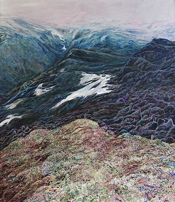 Vandring 21, 150x1300cm, acrylic and oil on canvas, 2020
