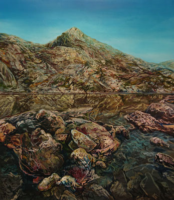 Steinkast 03, 150x130cm, mixed media on canvas 2018