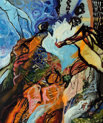 The Emperor, 64,5x54cm, mixed media on canvas,  2017