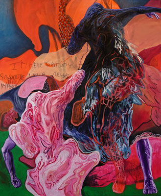 Untitled (the summoned) 170x140cm, mixed media on canvas, 2018