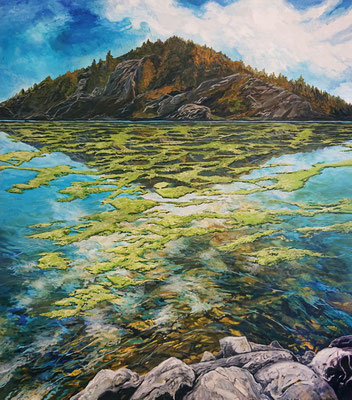 Vandring_17, 160x140cm, mixed media on canvas 2019