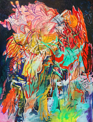 Tides 2, mixed media on canvas, 170x130cm, 2022