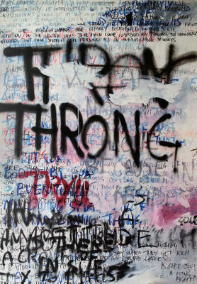 Untitled (throng), mixed media on canvas, 200x140cm, 2015
