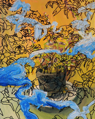 Crab, 40x50cm, mixed media on canvas, 2014