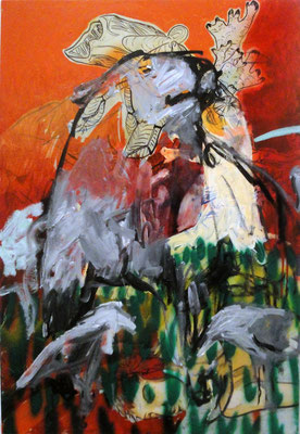 Cane con gabbiani, 70x100cm, 2012