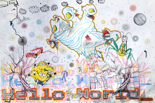 Hello world<BR><FONT size="1">65 x 95cm R.K. 2024</FONT><BR>