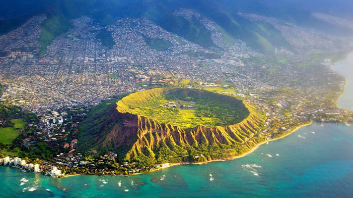 Vue de Diamond Head depuis un Drone