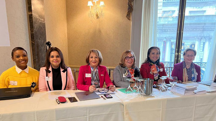 Executive Board - Dr. Catherine Bosshart, President (right), Chularat Israngkool Na Ayutthaya, Dr. Giuseppa Seidita, Jenny Gulamani-Abdulla, JD, Tomi Odunsi Fadina (left) 