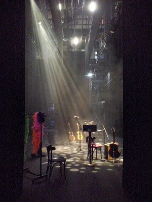 Prueba de sonido y luces. Presentación de The warmest place, Teatro MIRA de Pozuelo. 