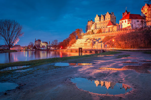 Schloss in Bernburg am Abend