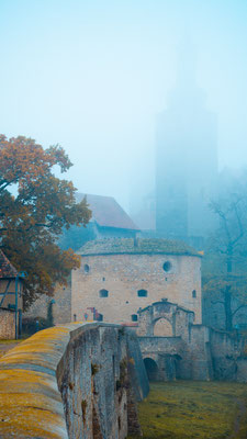 Burg in Querfurt im Nebel