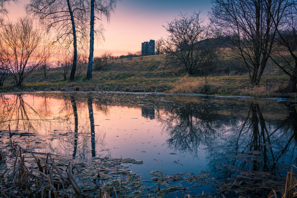 Burg Arnstein im Harz am Abend