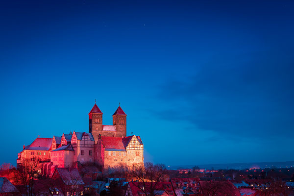 Schloss in Quedlinburg am Abend