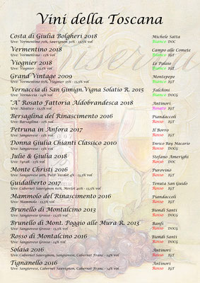Carta dei vini_ Toscana