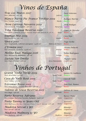 Carta dei vini_ Spagna Portogallo