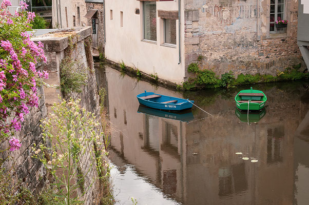 Anne Hardouin - barques sur l'Aure, depuis le pont St Jean