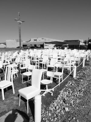 Earthquake Memorial, 185 Empty White Chairs