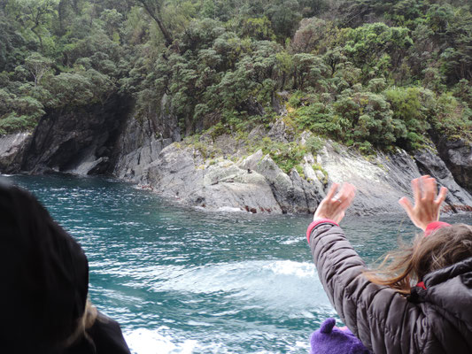 Waving to the locals