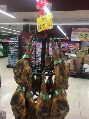 32Euro for an entire leg of Serrano Ham, it costs $230/Kg in Australia