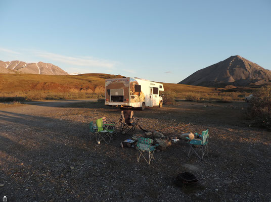Our campsite, at midnight