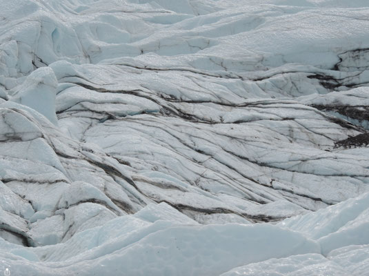 Gravel sediment carried by the Glacier