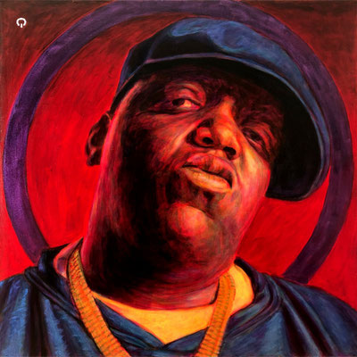 Portrait Painting of The Notorious B.I.G., aka Biggie, Biggie Smalls, Big Poppa,B.I.G., and Frank White