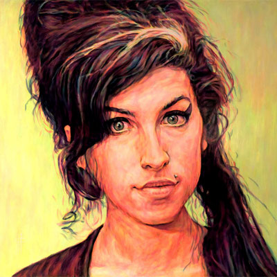Original Portrait Painting of Amy Winehouse, Valerie, Back to Black, Love is a losing Game, You Know I Am No Good, Rehab