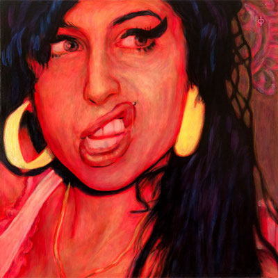 Portrait Painting of british Soul and Jazz Singer and Songwriter Amy Winehouse