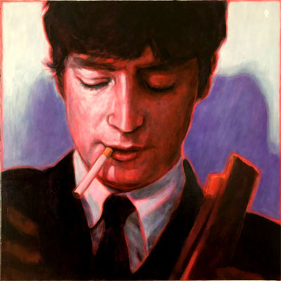 Portrait Painting of John Lennon,The Hamburg Days, british  Musician, Composer Oscar and Grammy Winner and Singer of british Rockbanb The Beatles
