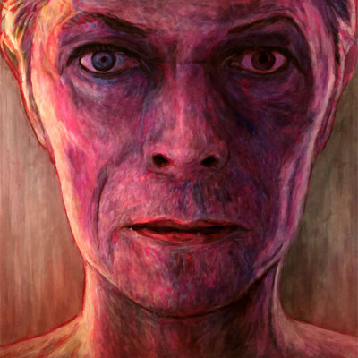 Original Portrait Painting of David Bowie, Cameleon, Ziggy Stardust and 