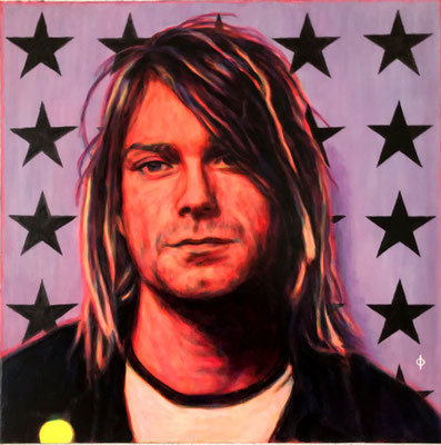 KURT COBAIN - ORIGINAL PAINTING - 60 cm x 60 cm - ACRYLIC ON CANVAS