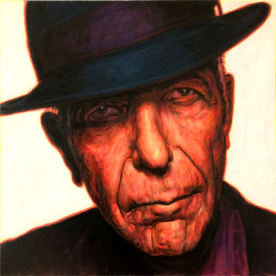 Portrait Painting of Leonard Cohen, Kanadian Singer-Songwriter, Writer, Poet and Painter.