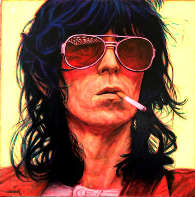 KEITH RICHARDS - ORIGINAL PAINTING - 60 cm x 60 cm - ACRYLIC ON CANVAS 