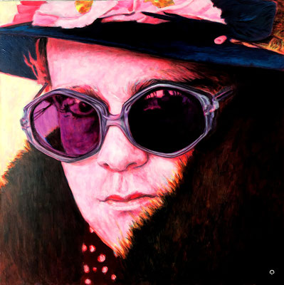 ELTON JOHN - ORIGINAL PAINTING - 100 cm X 100 cm - ACRYLIC ON CANVAS