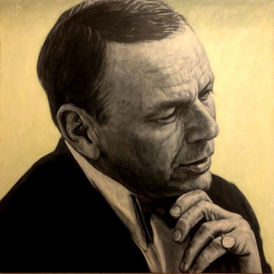 Original Portrait Painting of Frank Sinatra, american Singer, Actor ans Entertainer, Ol` Blue Eyes, Rat Pack, Strangers in the Night, My Way, New York, New York