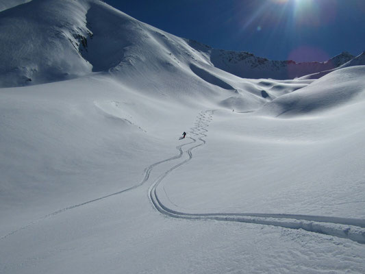 Gudauri: Ende einer Variante vom Kobi Pass