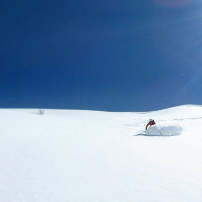 Gudauri: Abfahrt vom Mount Sadzele zur Kreuzpassstraße (1600 Hm)