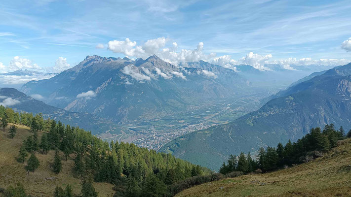 VUE SUR LA VALLEE DU RHONE ET MARTIGNY DEPUIS VALLEE D'O 2049 M