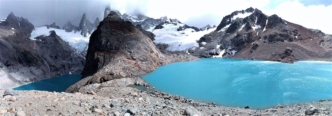 LA LAGUNE SUCIA ET DE LOS TRES DEPUIS LE MIRADOR AU PIED DU MONT FITZ ROY A EL CHALTEN PANAGONIE ARGENTINE